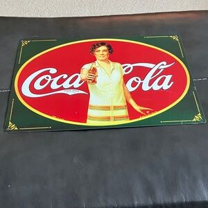 Coca-Cola Classic Red and Green Tin sign 11x16